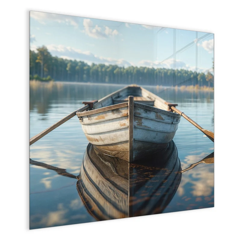 Magnettafel - Ruderboot am Waldsee