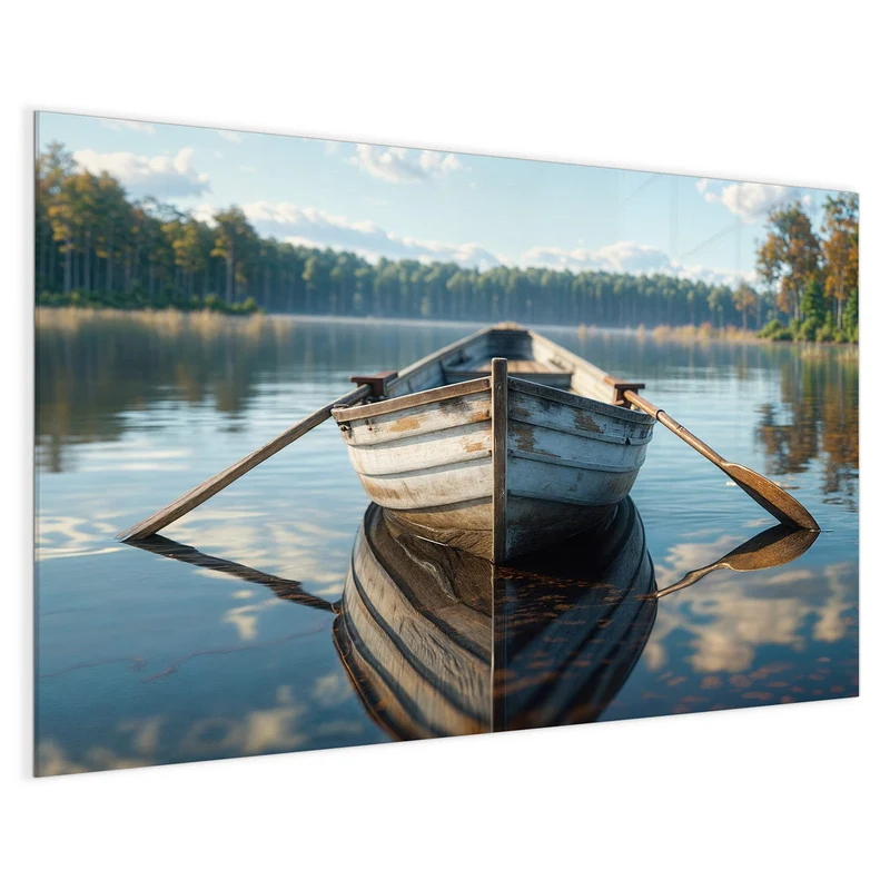Magnettafel - Ruderboot am Waldsee