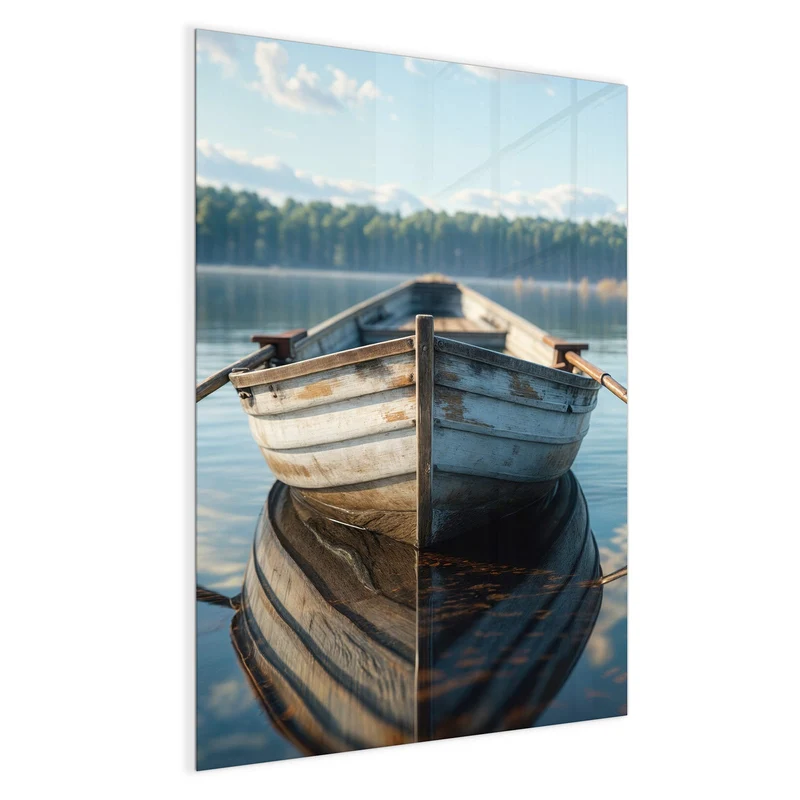 Magnettafel - Ruderboot am Waldsee