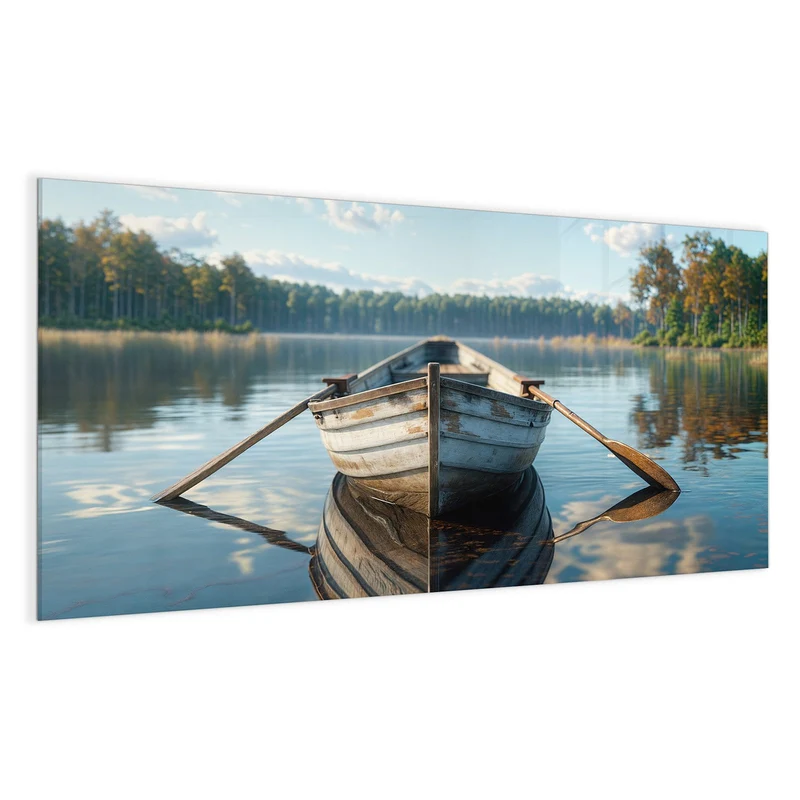 Magnettafel - Ruderboot am Waldsee