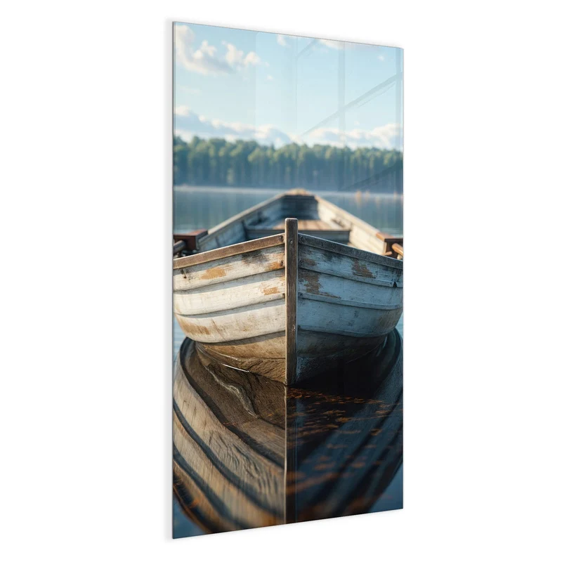 Magnettafel - Ruderboot am Waldsee