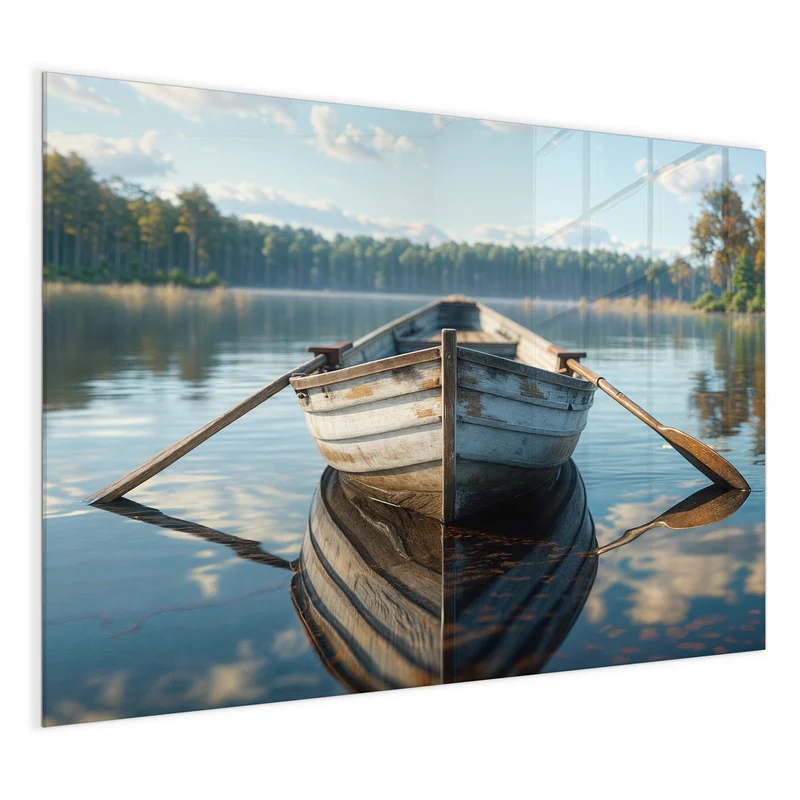 Magnettafel - Ruderboot am Waldsee