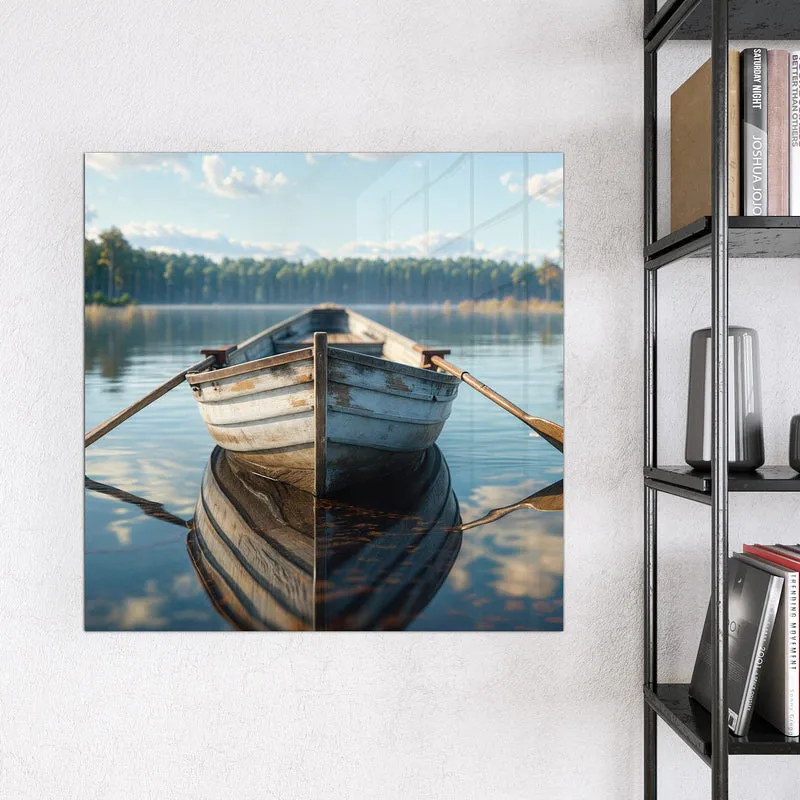 Magnettafel - Ruderboot am Waldsee