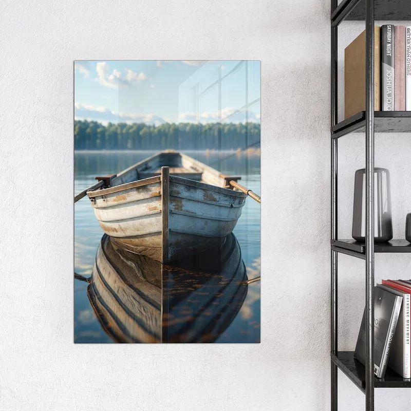 Magnettafel - Ruderboot am Waldsee