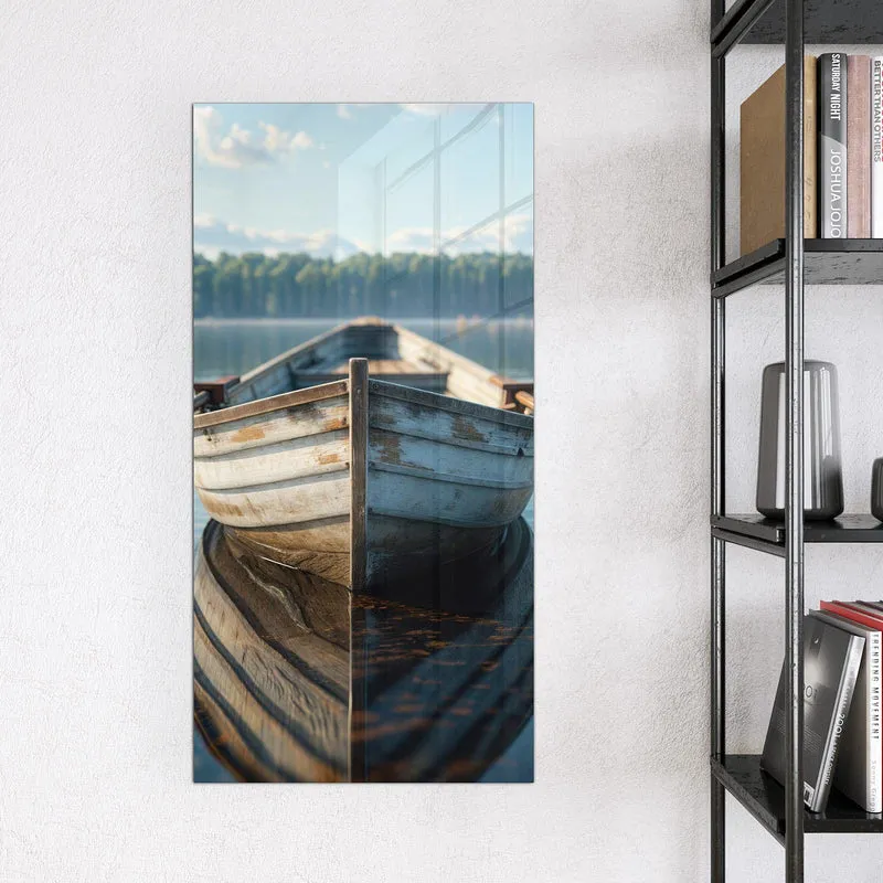Magnettafel - Ruderboot am Waldsee