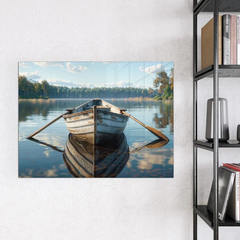 Magnettafel - Ruderboot am Waldsee