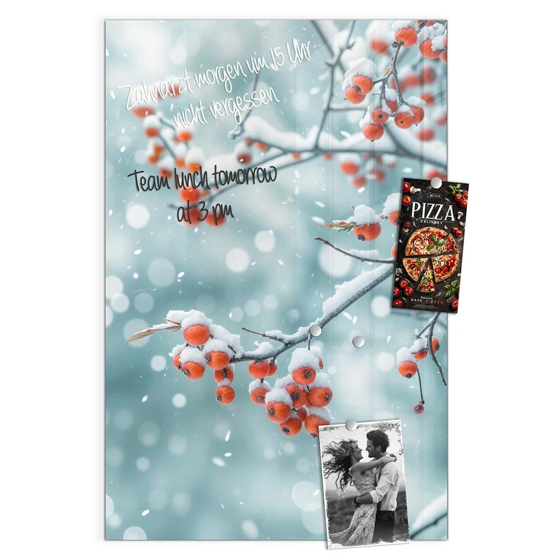 Magnettafel - Beeren im Schnee