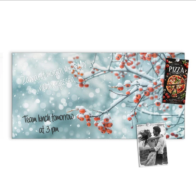 Magnettafel - Beeren im Schnee