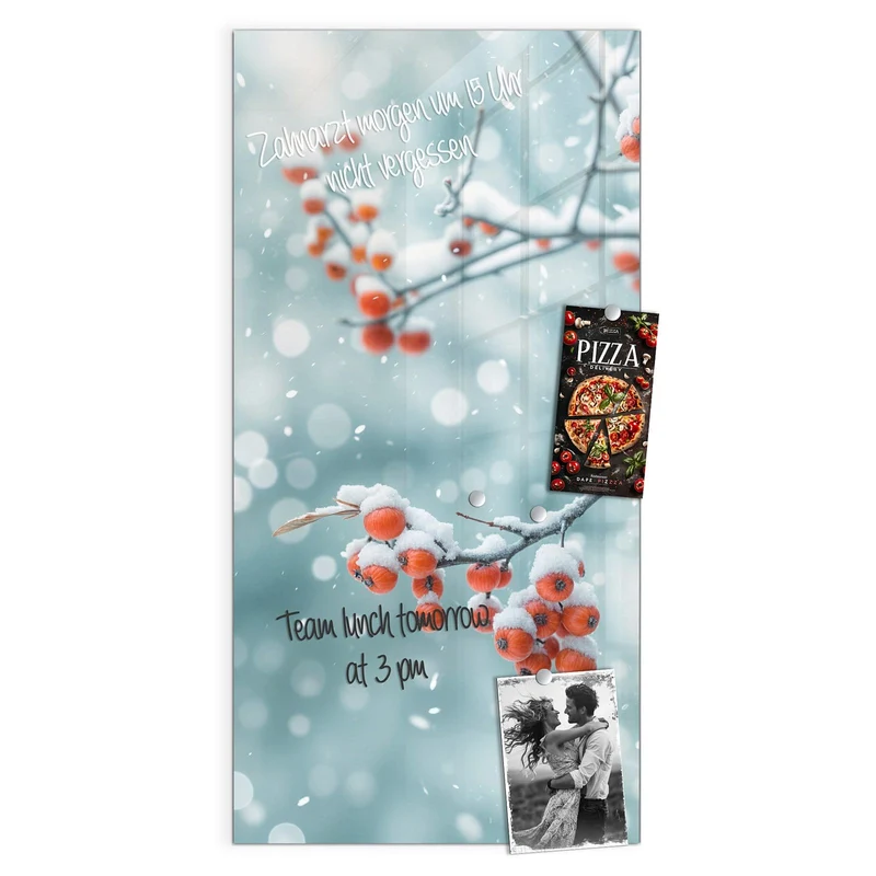 Magnettafel - Beeren im Schnee