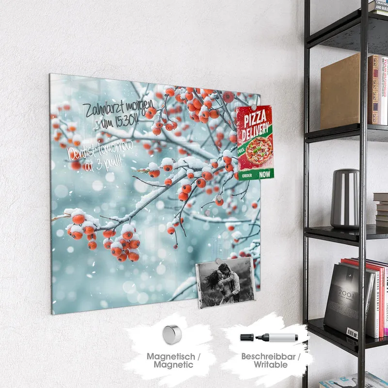 Magnettafel - Beeren im Schnee