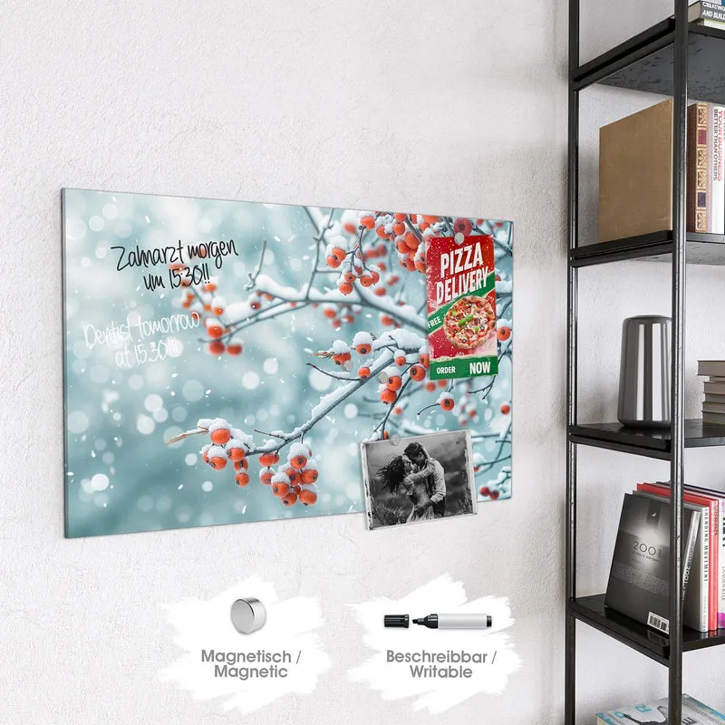 Magnettafel - Beeren im Schnee