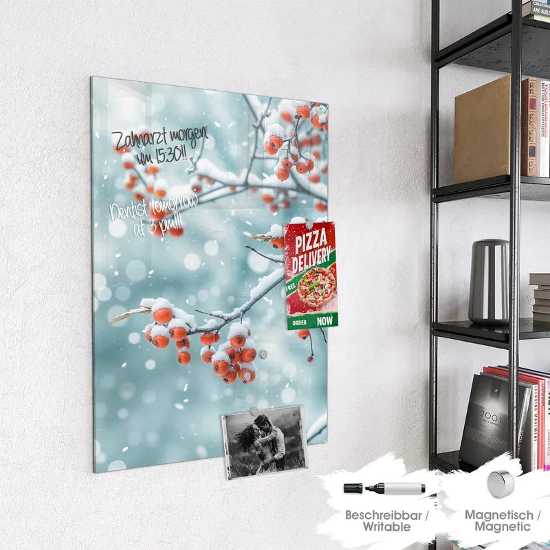 Magnettafel - Beeren im Schnee