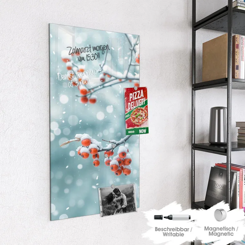 Magnettafel - Beeren im Schnee