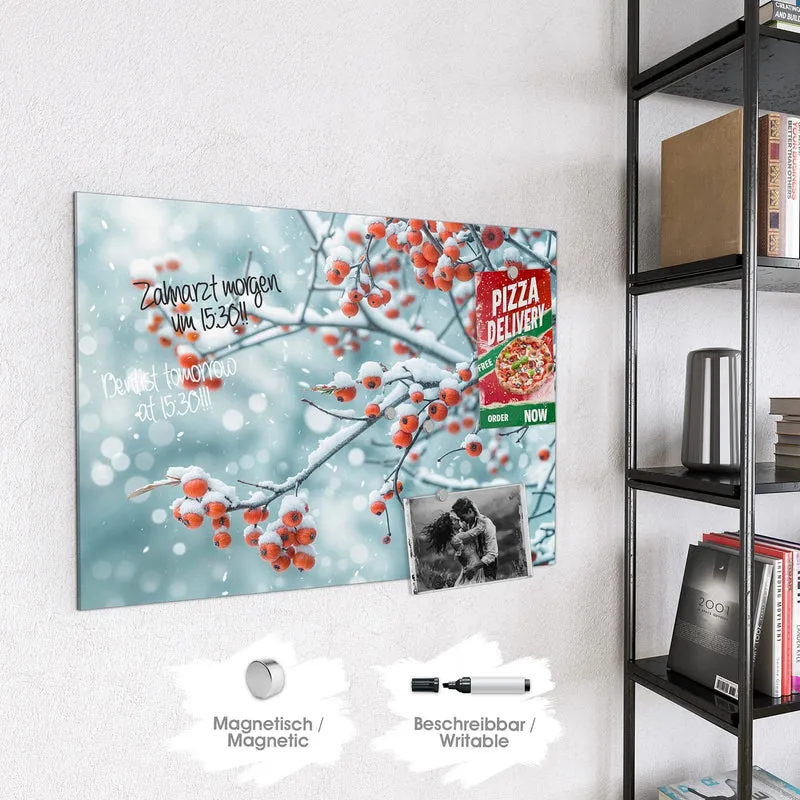 Magnettafel - Beeren im Schnee