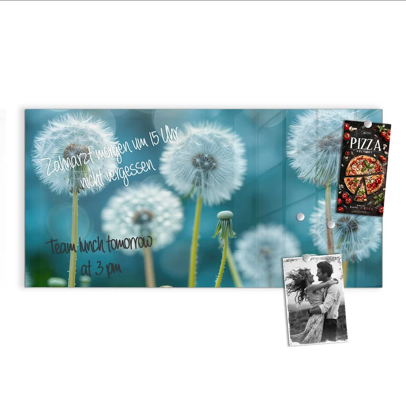 Magnettafel - Pusteblumen in Türkis