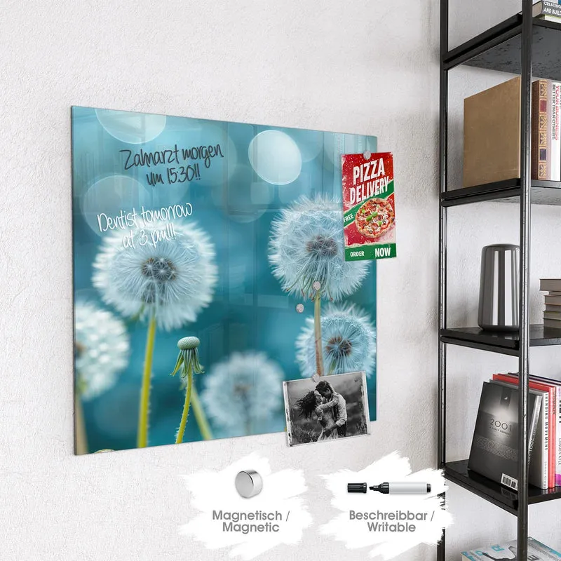 Magnettafel - Pusteblumen in Türkis