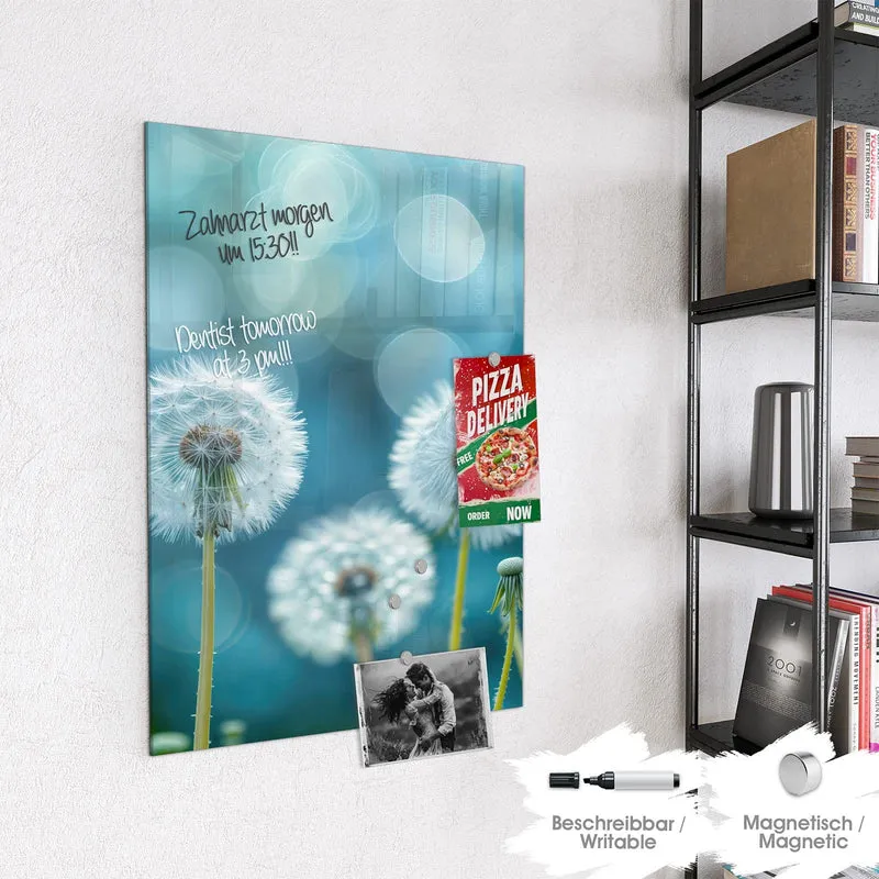 Magnettafel - Pusteblumen in Türkis
