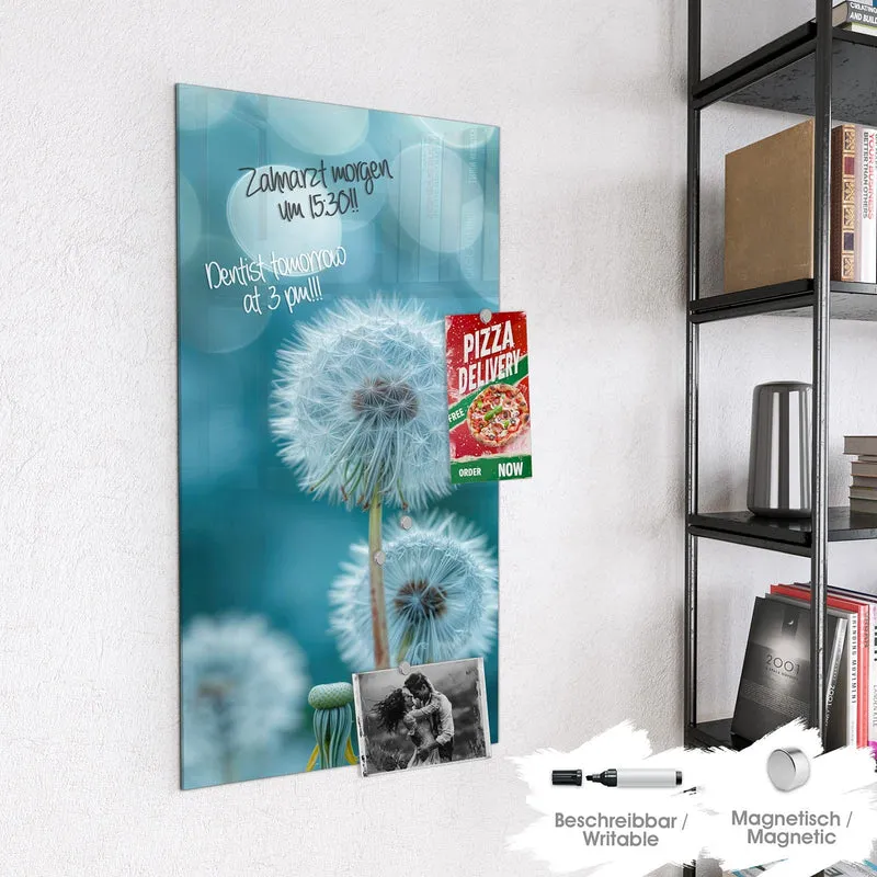 Magnettafel - Pusteblumen in Türkis