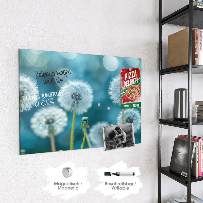 Magnettafel - Pusteblumen in Türkis