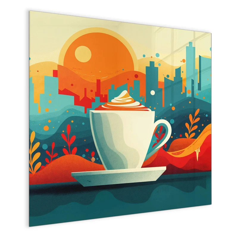 Magnettafel - Kaffee mit Stadtblick
