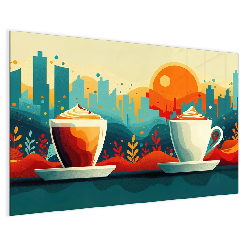 Magnettafel - Kaffee mit Stadtblick