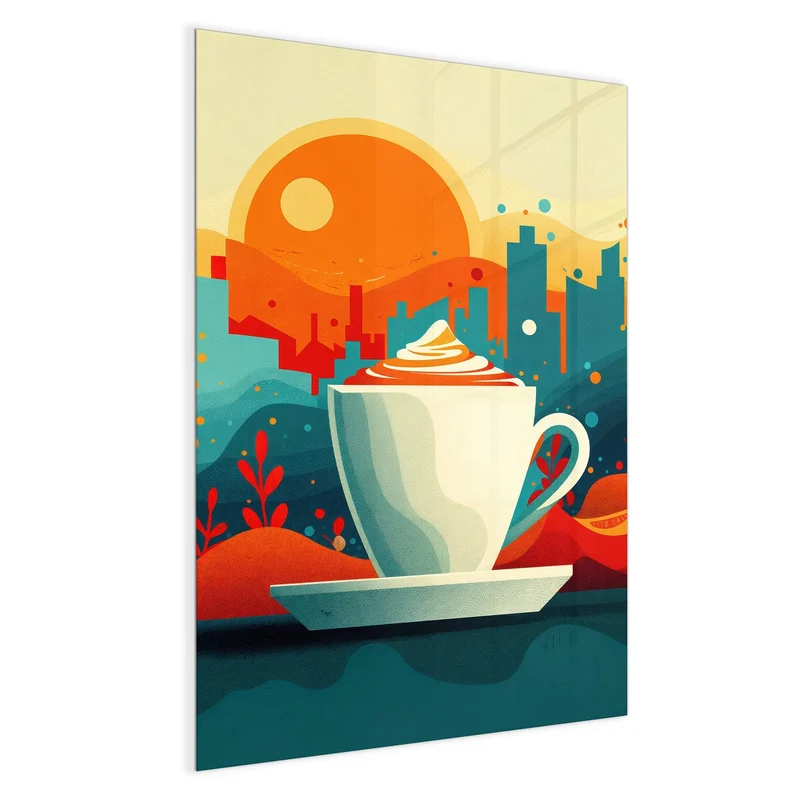 Magnettafel - Kaffee mit Stadtblick