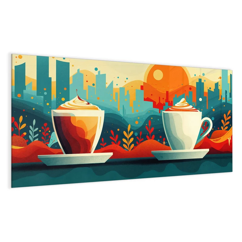 Magnettafel - Kaffee mit Stadtblick