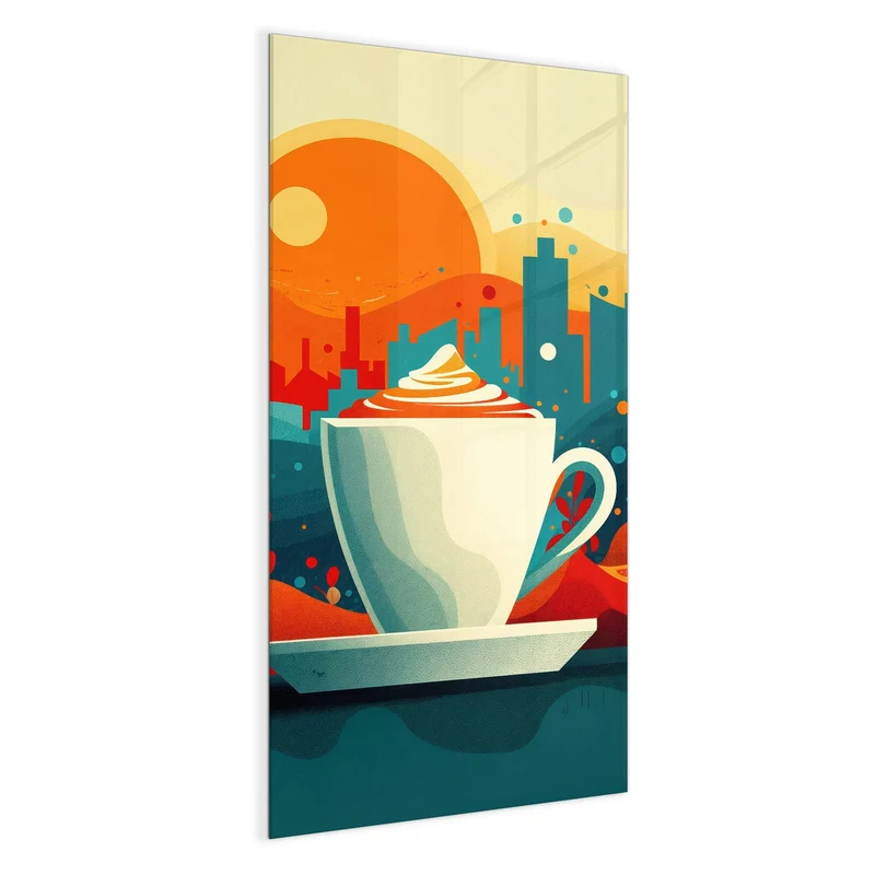 Magnettafel - Kaffee mit Stadtblick