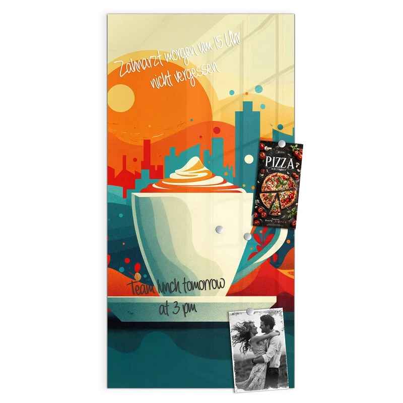 Magnettafel - Kaffee mit Stadtblick