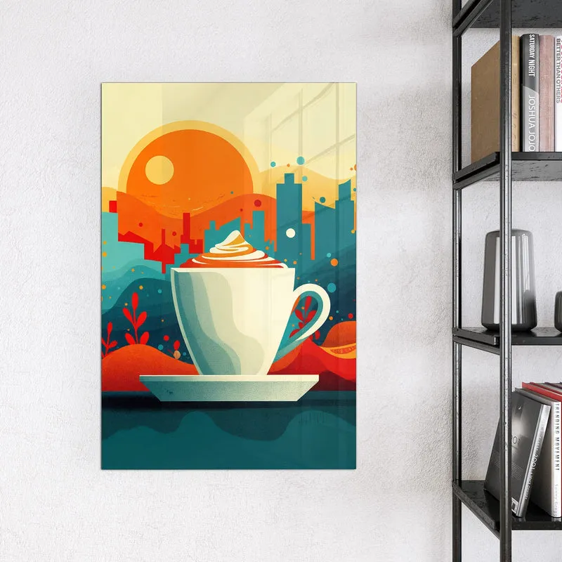 Magnettafel - Kaffee mit Stadtblick