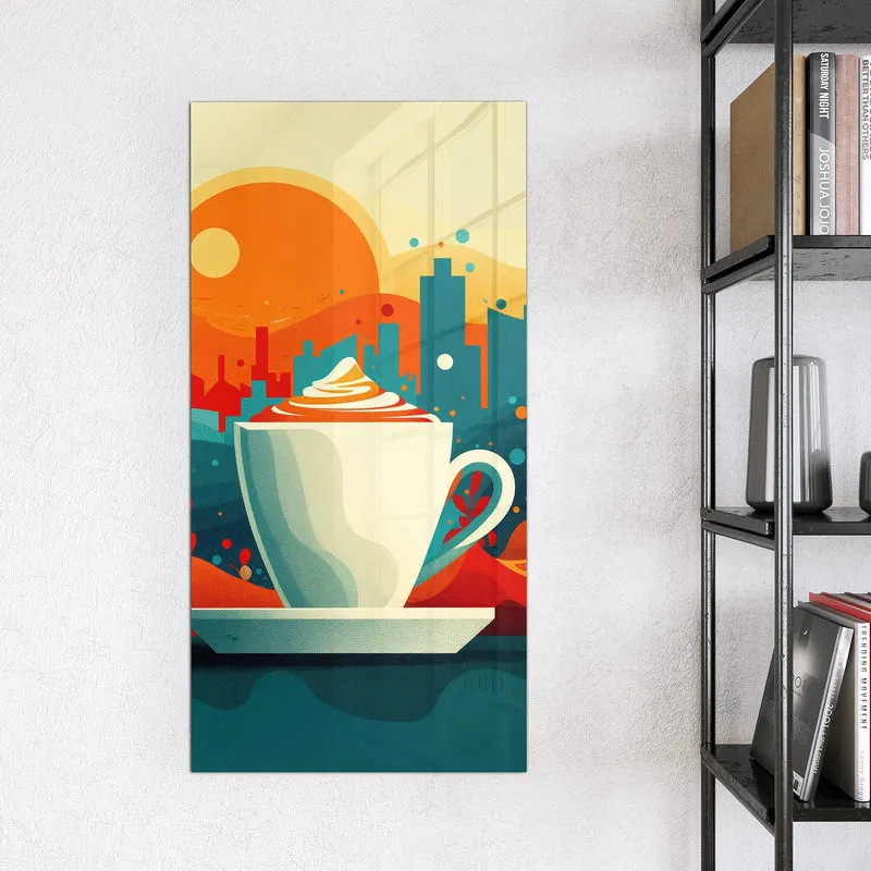 Magnettafel - Kaffee mit Stadtblick