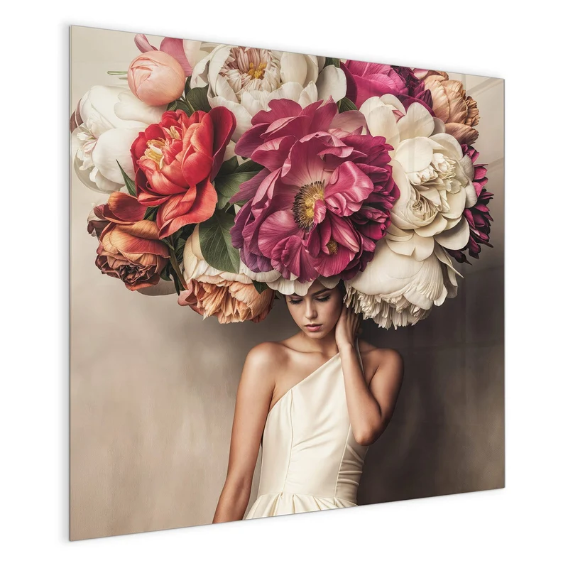 Magnettafel - Frau mit Blumenhut
