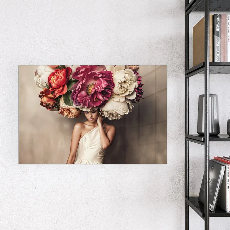 Magnettafel - Frau mit Blumenhut