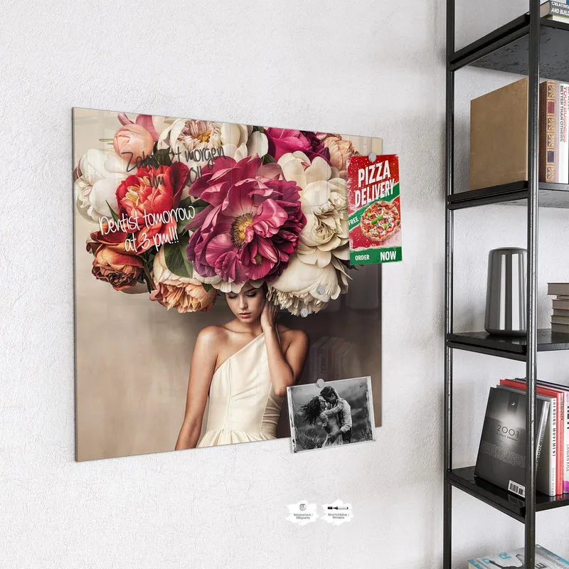 Magnettafel - Frau mit Blumenhut