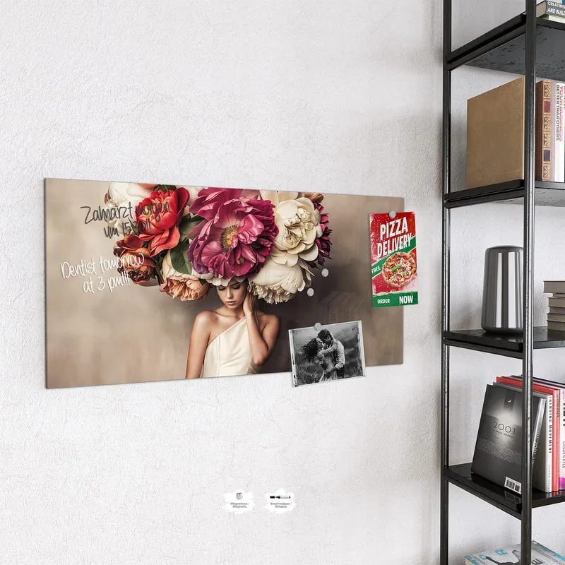 Magnettafel - Frau mit Blumenhut