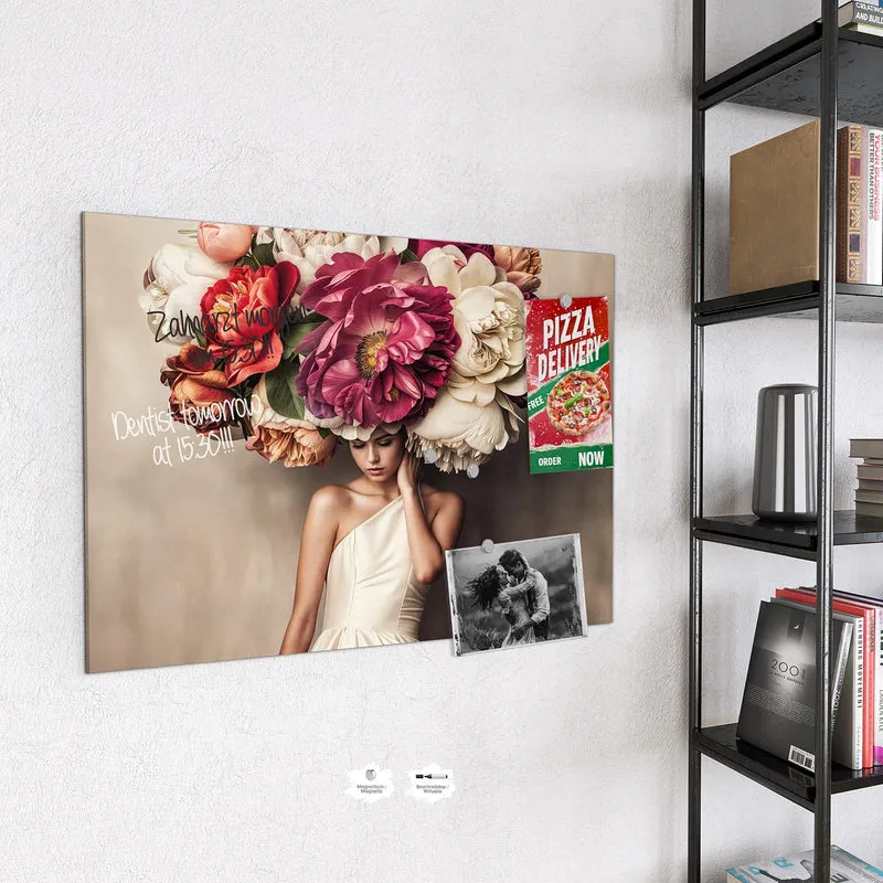 Magnettafel - Frau mit Blumenhut