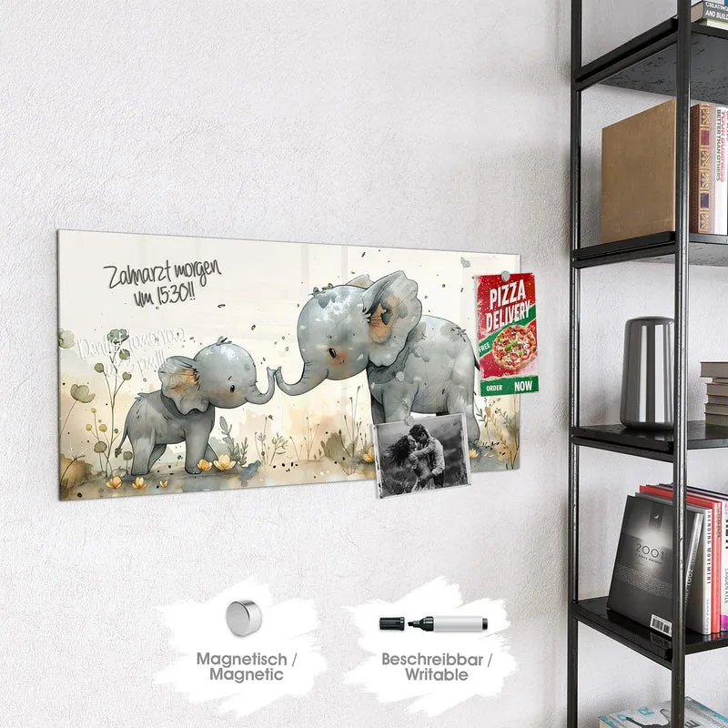 Magnettafel - Elefantenfamilie