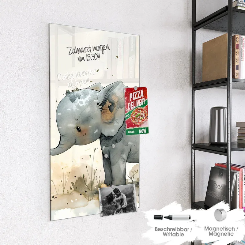 Magnettafel - Elefantenfamilie