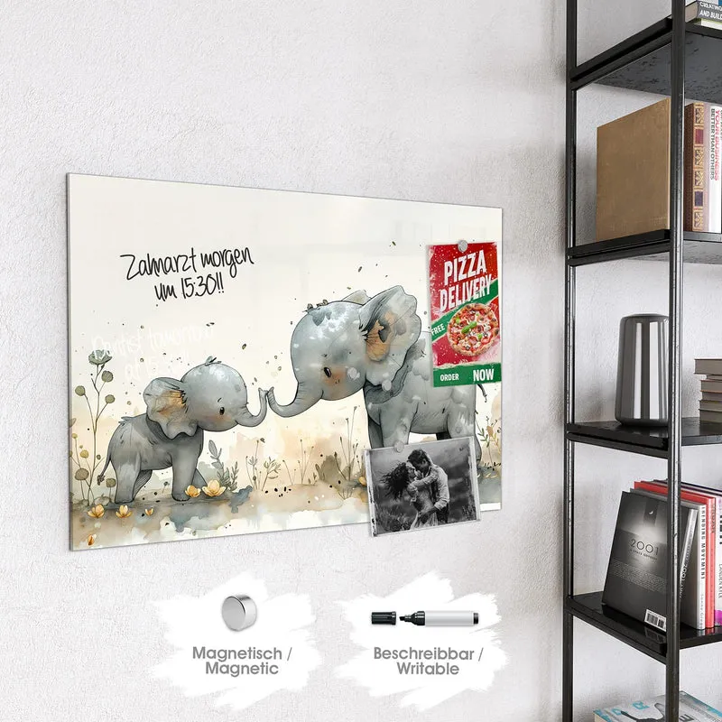 Magnettafel - Elefantenfamilie