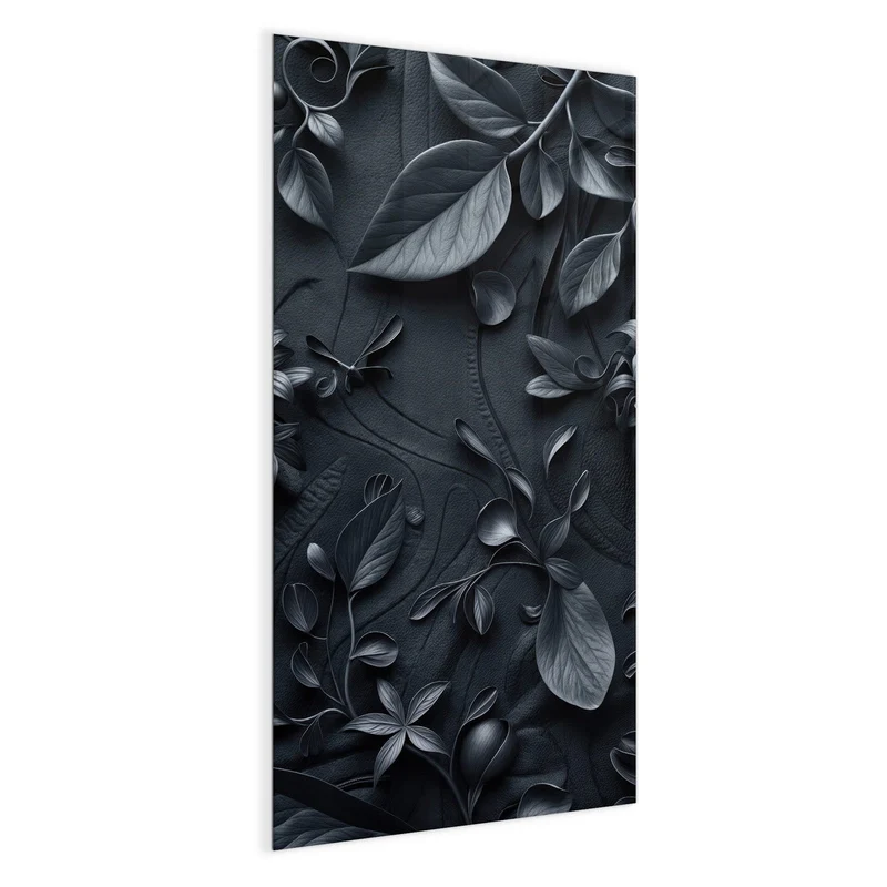 Magnettafel - Blütenrelief in Schwarz