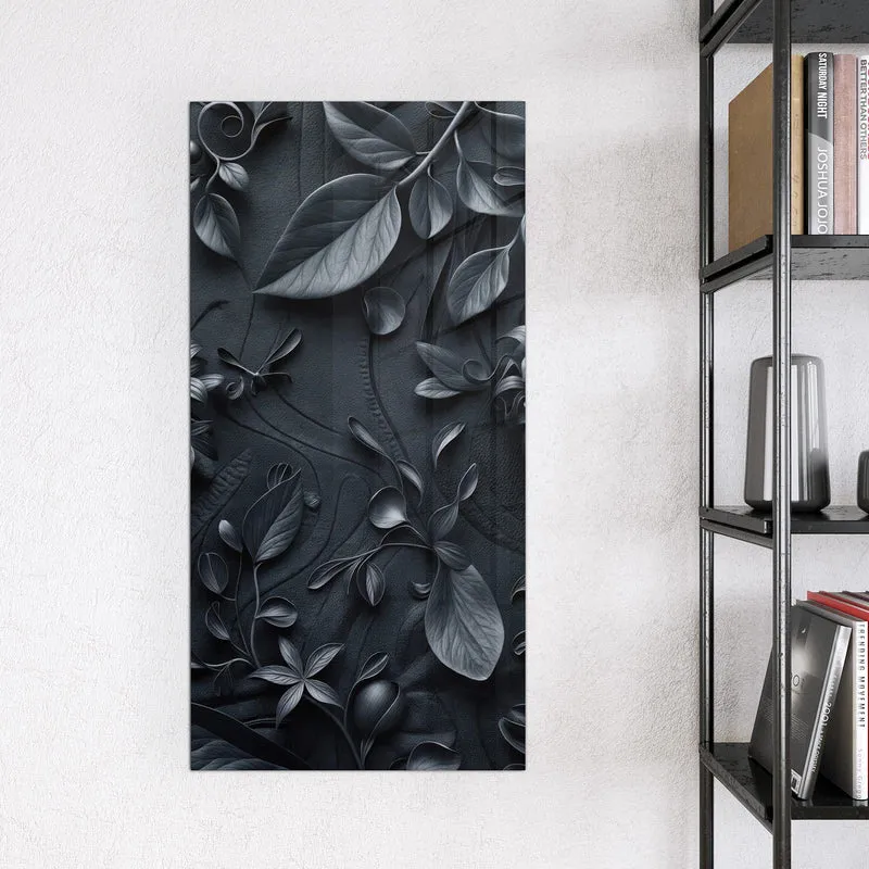Magnettafel - Blütenrelief in Schwarz