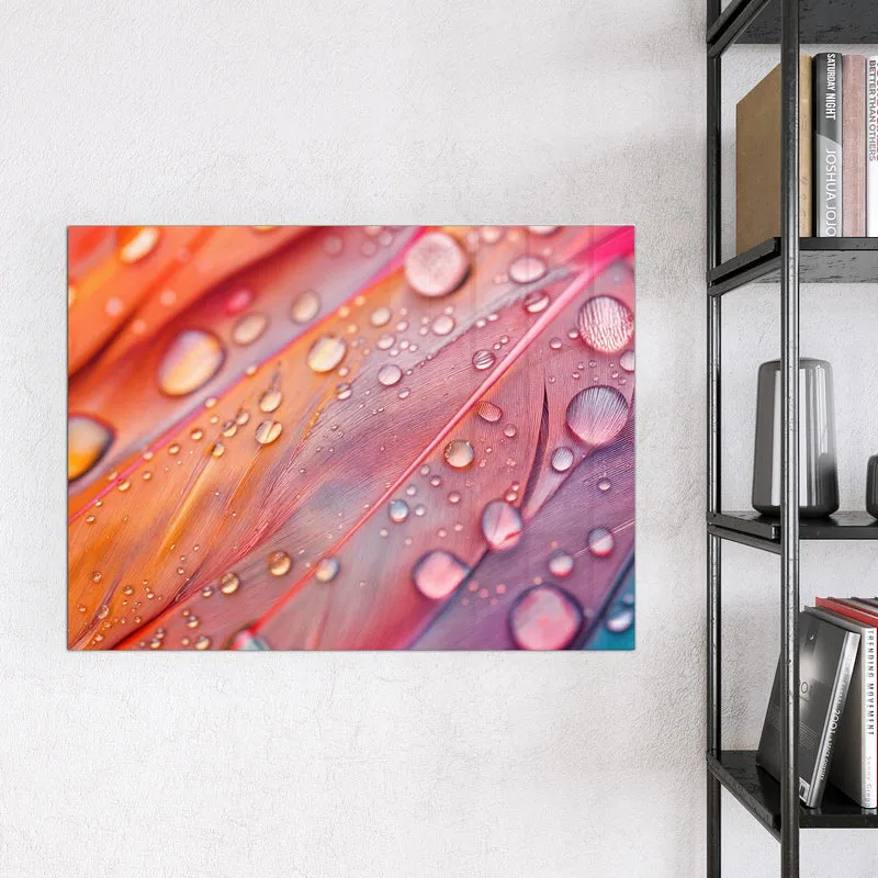 Magnettafel - Wassertropfen auf Federn