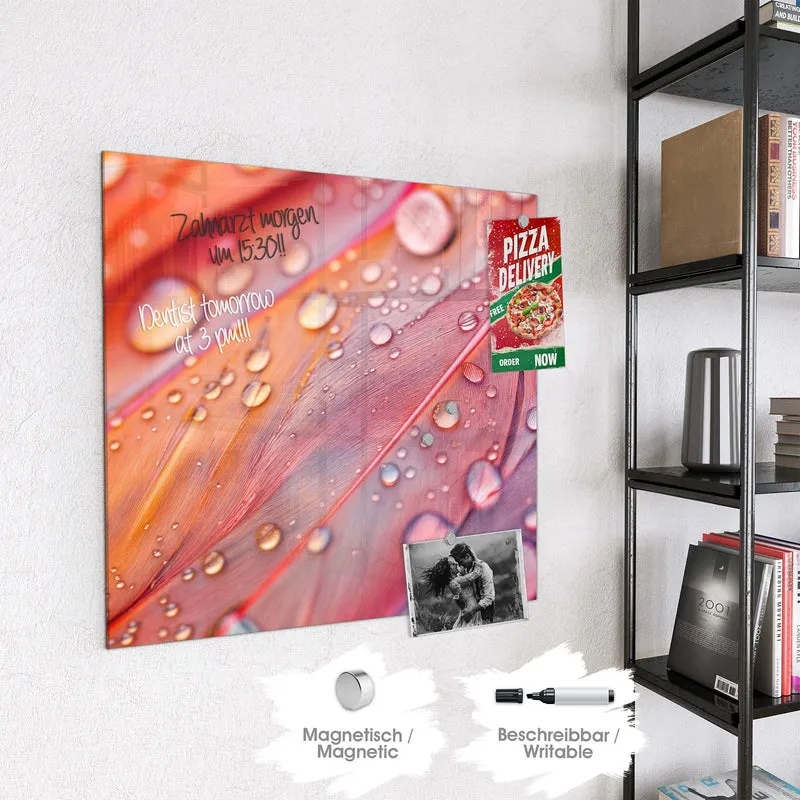 Magnettafel - Wassertropfen auf Federn