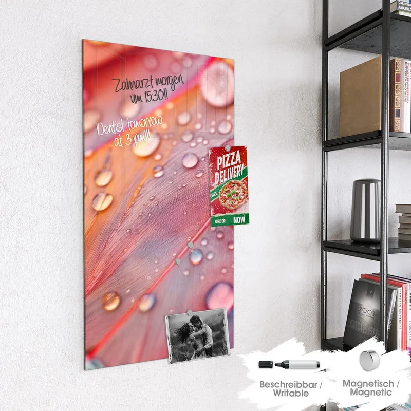 Magnettafel - Wassertropfen auf Federn