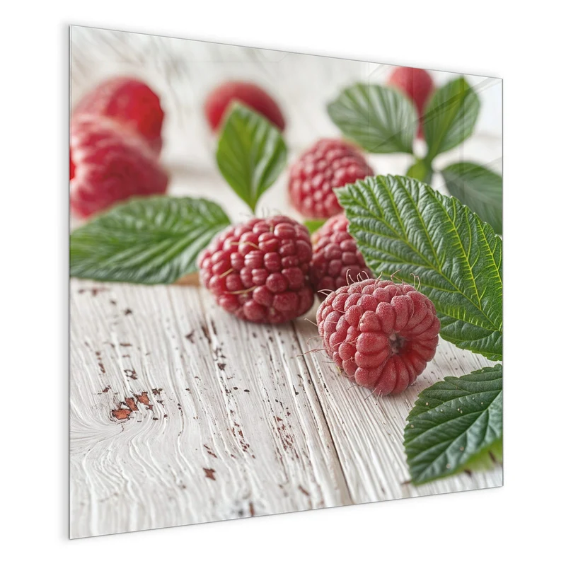 Magnettafel - Himbeeren auf Weiß