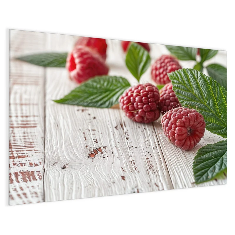 Magnettafel - Himbeeren auf Weiß