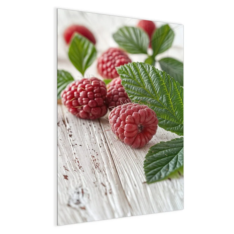 Magnettafel - Himbeeren auf Weiß