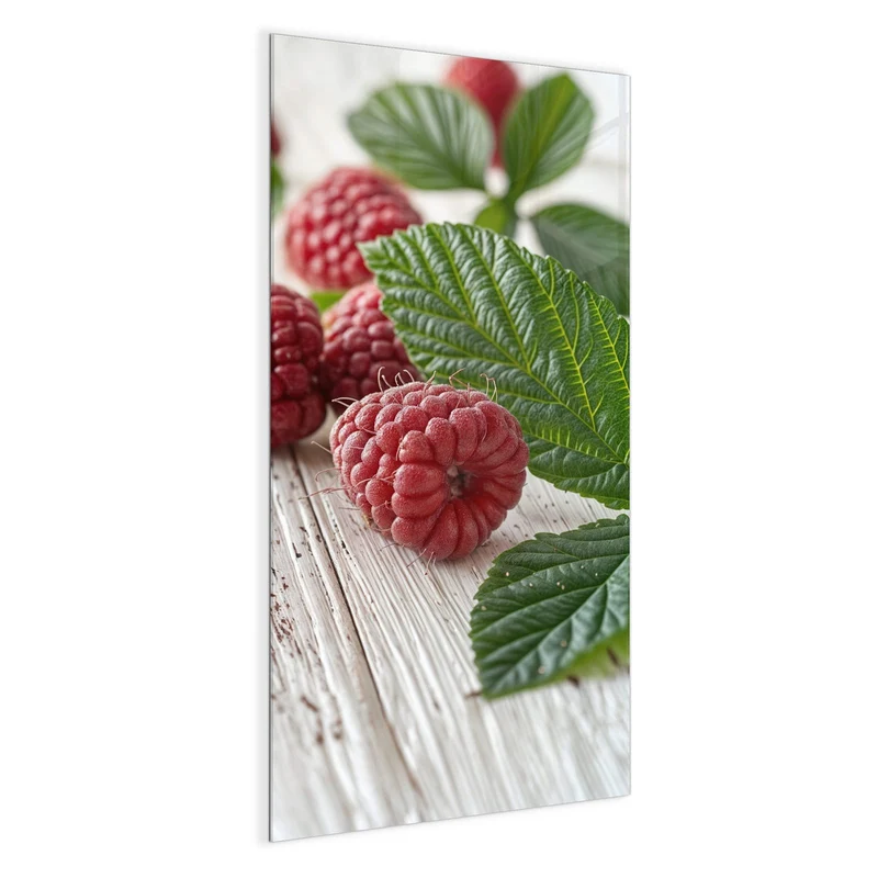 Magnettafel - Himbeeren auf Weiß