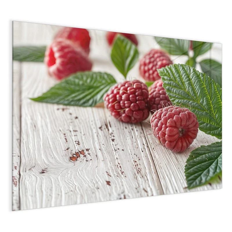 Magnettafel - Himbeeren auf Weiß