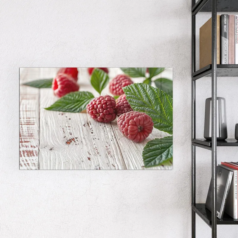Magnettafel - Himbeeren auf Weiß